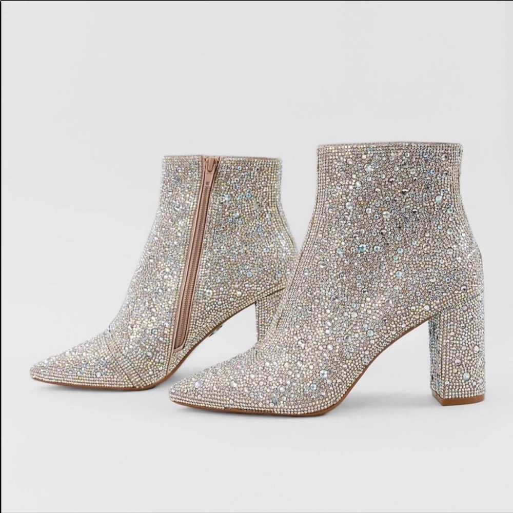Betsey Johnson Silver Ankle Boots